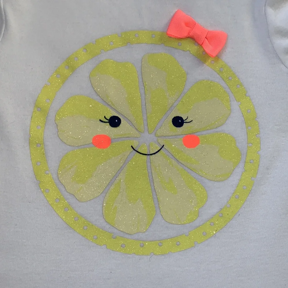 Gymboree White Lemon Slice Top 4T Perfect!